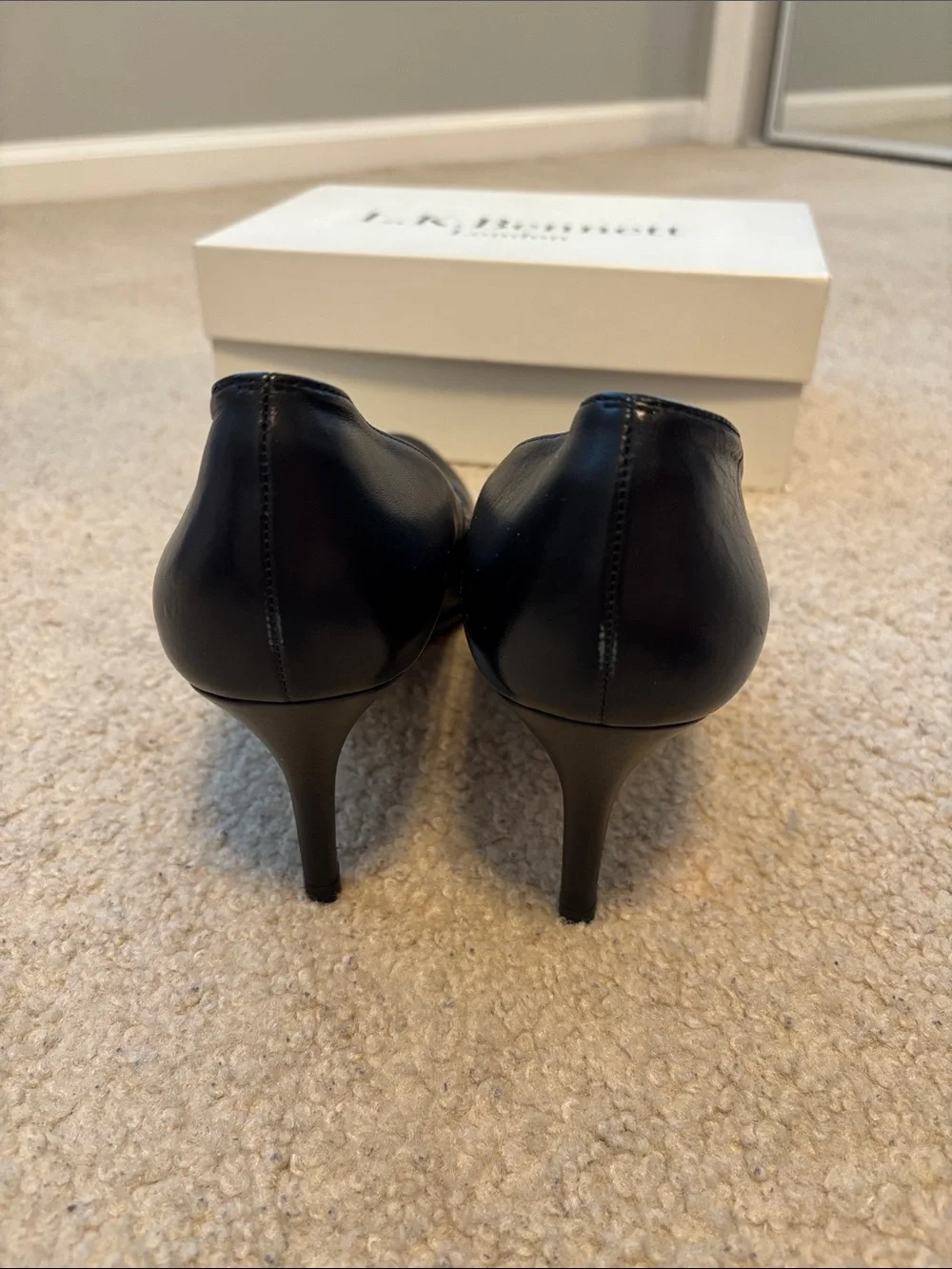 LK Bennett Black Leather Pointed Heel Pumps